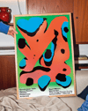 Abstract Room Modern Duvar Tablosu – Yeşil Zeminli Renkli Grafik Poster