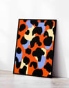 Abstract Spots Turuncu Mavi Soyut Desen Duvar Tablosu