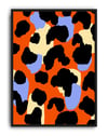 Abstract Spots Turuncu Mavi Soyut Desen Duvar Tablosu