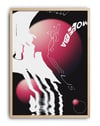 Amoeba Orbit Modern Duvar Tablosu – Siyah Pembe Abstract Organik Poster