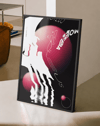 Amoeba Orbit Modern Duvar Tablosu – Siyah Pembe Abstract Organik Poster