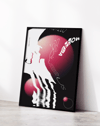 Amoeba Orbit Modern Duvar Tablosu – Siyah Pembe Abstract Organik Poster