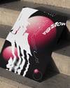 Amoeba Orbit Modern Duvar Tablosu – Siyah Pembe Abstract Organik Poster
