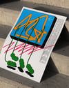 Azure Trace Modern Duvar Tablosu – Mavi Turuncu Grafik Abstract Poster