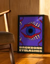 Backbone Eyelashes Modern Duvar Tablosu – Mor Zeminli Göz ve Dudak Poster