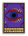 Backbone Eyelashes Modern Duvar Tablosu – Mor Zeminli Göz ve Dudak Poster