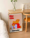 Be OK Everyday Renkli Figüratif Duvar Tablosu - Krem Zeminli Tipografik Poster