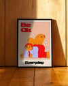 Be OK Everyday Renkli Figüratif Duvar Tablosu - Krem Zeminli Tipografik Poster