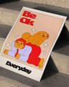 Be OK Everyday Renkli Figüratif Duvar Tablosu - Krem Zeminli Tipografik Poster