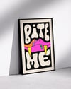 Bite Me Modern Duvar Tablosu – Pop Art Vampir Dudak Poster