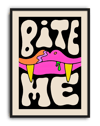 Bite Me Modern Duvar Tablosu – Pop Art Vampir Dudak Poster