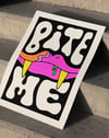 Bite Me Modern Duvar Tablosu – Pop Art Vampir Dudak Poster