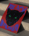 Black Puma Modern Duvar Tablosu – Kırmızı Siyah Panter Poster