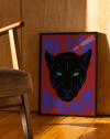 Black Puma Modern Duvar Tablosu – Kırmızı Siyah Panter Poster