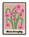 Bloom Everyday Pembe Retro Çiçek Duvar Tablosu