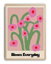 Bloom Everyday Pembe Retro Çiçek Duvar Tablosu