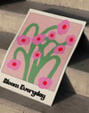 Bloom Everyday Pembe Retro Çiçek Duvar Tablosu