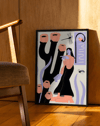 Bloom Guardian Modern Duvar Tablosu – Bej Mor Figüratif Botanik Poster
