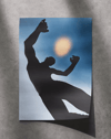 Blue Eclipse Modern Duvar Tablosu – Mavi Siyah Figüratif Poster