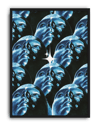 Blue Faces Modern Duvar Tablosu – Mavi Maske Kolaj Poster