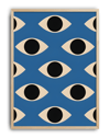Blue Gaze Modern Duvar Tablosu – Mavi Göz Desenli Abstract Poster
