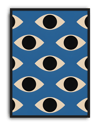 Blue Gaze Modern Duvar Tablosu – Mavi Göz Desenli Abstract Poster