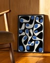 Blue Morph Modern Duvar Tablosu – Lacivert Mavi Abstract Poster