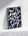 Blue Morph Modern Duvar Tablosu – Lacivert Mavi Abstract Poster