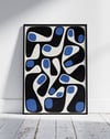 Blue Morph Modern Duvar Tablosu – Lacivert Mavi Abstract Poster