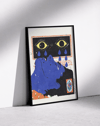 Blue Oracle Modern Duvar Tablosu – Mavi Siyah Sürreal Figüratif Poster