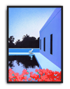 Blue Pool Modern Duvar Tablosu – Mavi Havuz ve Mimari Manzara Poster