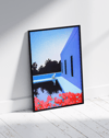Blue Pool Modern Duvar Tablosu – Mavi Havuz ve Mimari Manzara Poster
