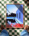Blue Pool Modern Duvar Tablosu – Mavi Havuz ve Mimari Manzara Poster