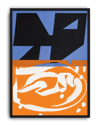 Blue Signal Modern Duvar Tablosu – Mavi Turuncu Abstract Poster