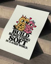 Build Something Soft Sevimli Karakter Tipografik Duvar Tablosu
