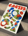 Cactus Flow Modern Duvar Tablosu – Krem Mavi Kaktüs Poster