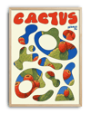 Cactus Flow Modern Duvar Tablosu – Krem Mavi Kaktüs Poster