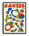 Cactus Flow Modern Duvar Tablosu – Krem Mavi Kaktüs Poster