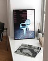 Café au Lait Modern Duvar Tablosu - Mavi Sandalye Fotoğrafik Poster
