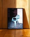 Café au Lait Modern Duvar Tablosu - Mavi Sandalye Fotoğrafik Poster
