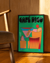 Café Rico Modern Duvar Tablosu – Yeşil Kokteyl Bar Poster