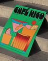 Café Rico Modern Duvar Tablosu – Yeşil Kokteyl Bar Poster