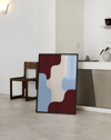 Calm Blocks Modern Duvar Tablosu – Bordo Mavi Minimal Abstract Poster