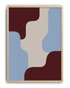 Calm Blocks Modern Duvar Tablosu – Bordo Mavi Minimal Abstract Poster