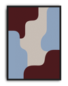 Calm Blocks Modern Duvar Tablosu – Bordo Mavi Minimal Abstract Poster