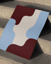 Calm Blocks Modern Duvar Tablosu – Bordo Mavi Minimal Abstract Poster