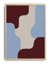 Calm Blocks Modern Duvar Tablosu – Bordo Mavi Minimal Abstract Poster