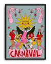 Carnaval Sürreal Modern Duvar Tablosu - Renkli Karnaval Figüratif Poster