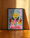 Carnaval Sürreal Modern Duvar Tablosu - Renkli Karnaval Figüratif Poster