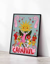 Carnaval Sürreal Modern Duvar Tablosu - Renkli Karnaval Figüratif Poster
